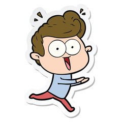 sticker of a cartoon staring man