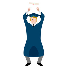 Isolated graduating man image. Vector illustration design