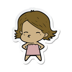 sticker of a cartoon woman