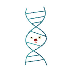 retro illustration style cartoon DNA strand