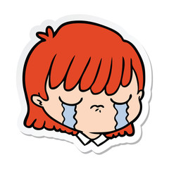 sticker of a cartoon female face