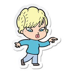 Obraz premium sticker of a cartoon woman