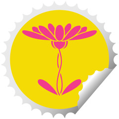 circular peeling sticker cartoon flower