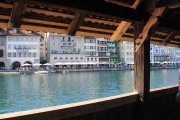 View from a bridge in Lucerne Switzerland