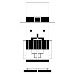 Isolated pixel patrick day elf. Vector illustration design
