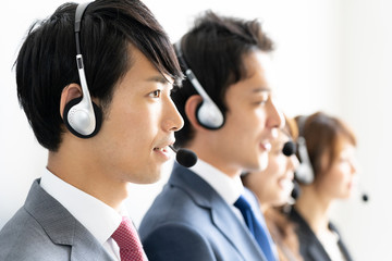 portrait of asian operator working