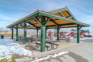 Pavilion and playground in Eagle Mountain Utah