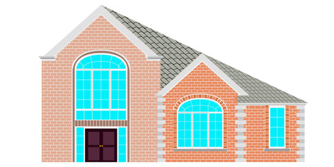 Front view of a modern house. Vector illustration design