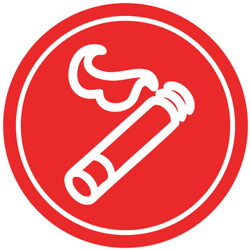 lit cigarette circular icon