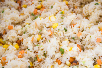 close up fried rice, healthy food, top view