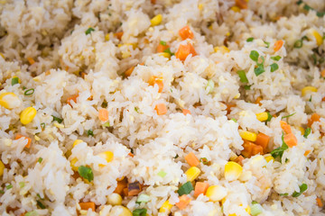 close up fried rice, healthy food, top view