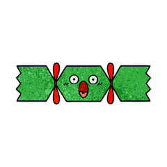 retro grunge texture cartoon christmas cracker