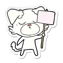 sticker of a cute cartoon dog