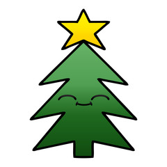 gradient shaded cartoon christmas tree