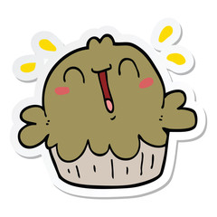 sticker of a cute cartoon pie