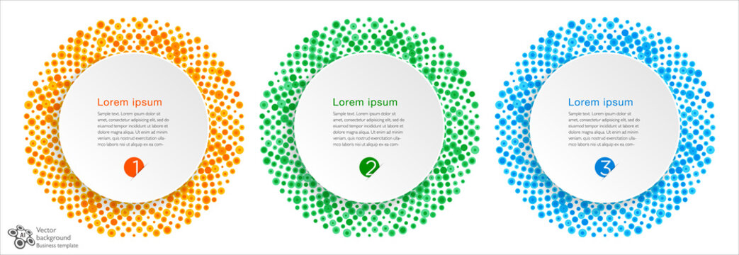 Polka Dots Circle, Text Frame, Vector Graphics