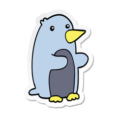 sticker of a cartoon penguin