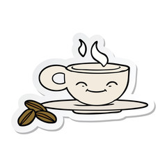 sticker of a cartoon espresso mug