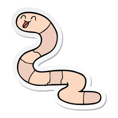 Fototapeta premium sticker of a cartoon worm