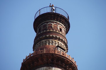 Fototapeta na wymiar top floor of the Qutub minar