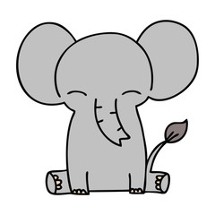 quirky hand drawn cartoon elephant