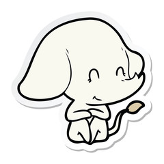 sticker of a cute cartoon elephant