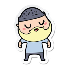 sticker of a cute cartoon man with beard