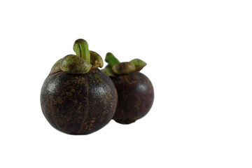 Mangosteen on white background