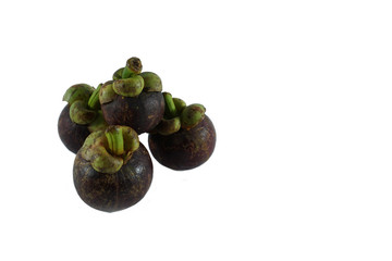 Mangosteen on white background