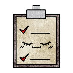 retro grunge texture cartoon check list