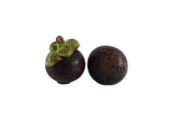 Mangosteen on white background