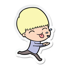 sticker of a cartoon rude man