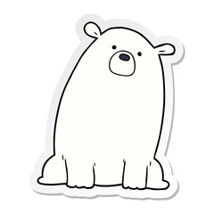 distressed sticker of a cartoon polar bear