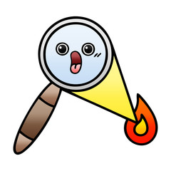 gradient shaded cartoon magnifying glass