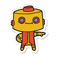 sticker of a cartoon robot