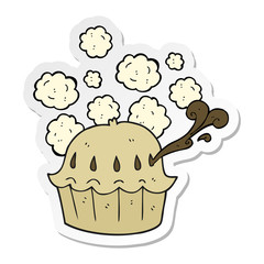 sticker of a cartoon hot pie