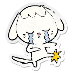 Fototapeta premium distressed sticker of a cute cartoon elephant