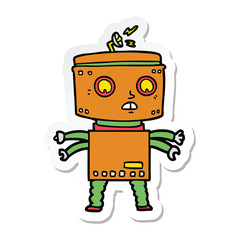 sticker of a cartoon robot