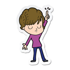 sticker of a cartoon woman