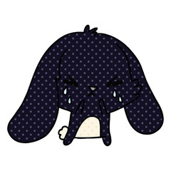 cartoon of cute kawaii sad bunny