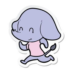 sticker of a cute cartoon elephant