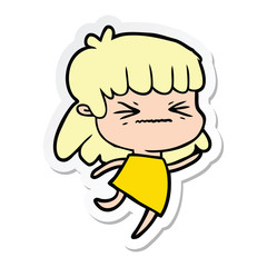 sticker of a cartoon woman
