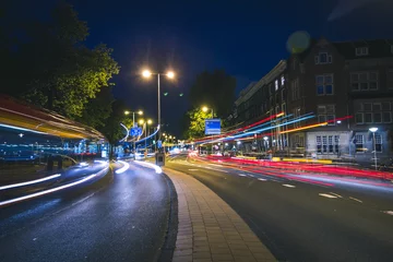 Printed roller blinds Highway at night Light trails at night in Amsterdam