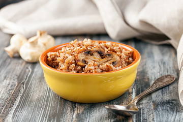 Buckwheat cereal with mushrooms