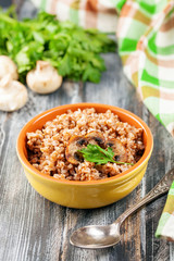 Buckwheat cereal with mushrooms