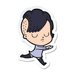 sticker of a cartoon woman