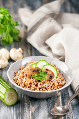 Buckwheat cereal with mushrooms