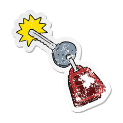 retro distressed sticker of a cartoon key