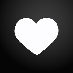 Love icon. Heart sign symbol. Black flat square button. Modern UI website navigation. Vector