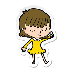 sticker of a cartoon woman
